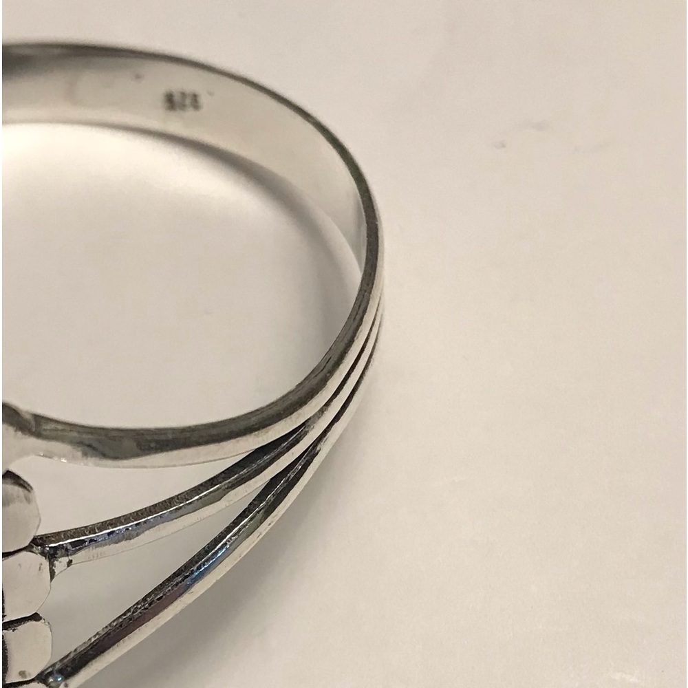 Tanzanite Stamped 925 Sterling Silver Cuff Bracelet - Picture 4 of 4